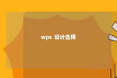 wps 设计选择