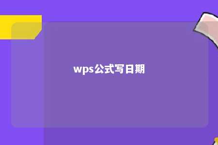 wps公式写日期