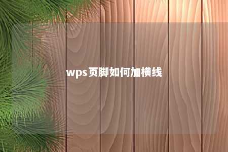 wps页脚如何加横线 