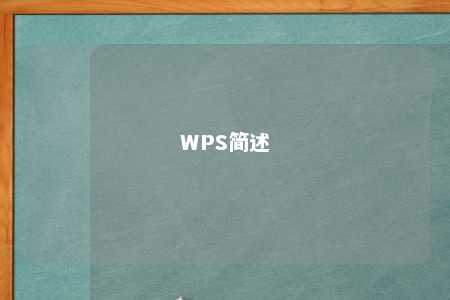 WPS简述 