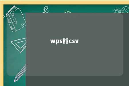 wps能csv