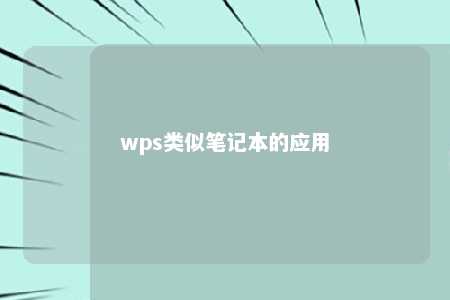 wps类似笔记本的应用