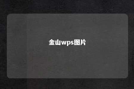 金山wps图片 