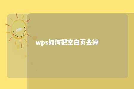 wps如何把空白页去掉