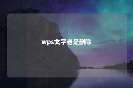 wps文字老是删除 