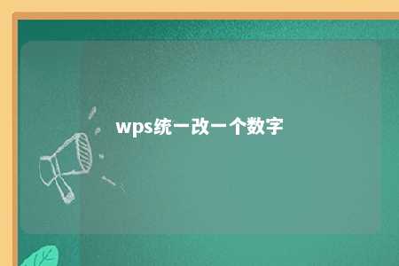 wps统一改一个数字 