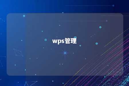 wps管理