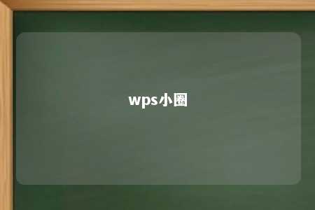 wps小圈 