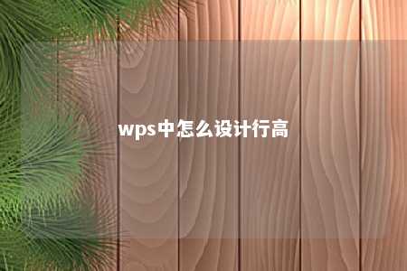 wps中怎么设计行高 