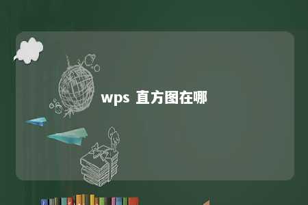 wps 直方图在哪 