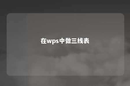 在wps中做三线表