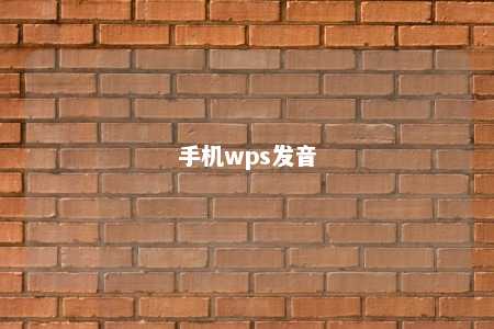 手机wps发音