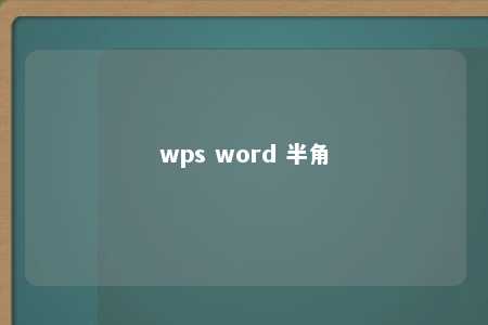 wps word 半角 