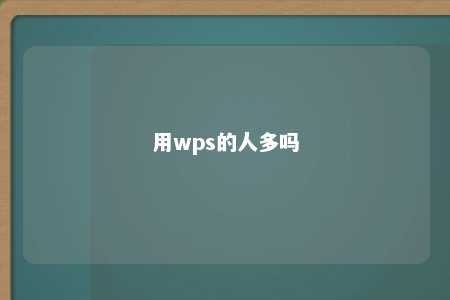 用wps的人多吗