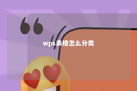 wps表格怎么分类 