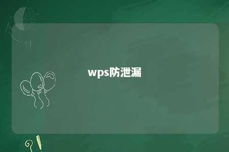 wps防泄漏