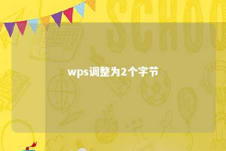 wps调整为2个字节