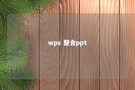 wps 整合ppt 