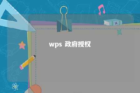 wps 政府授权 