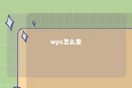 wps怎么查 