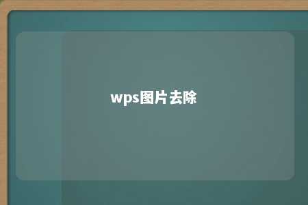 wps图片去除 