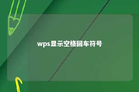 wps显示空格回车符号 