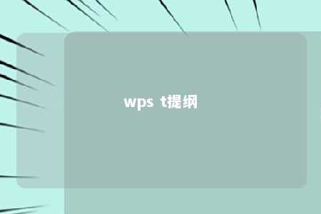 wps t提纲 