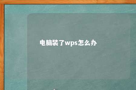 电脑装了wps怎么办