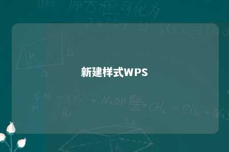 新建样式WPS 