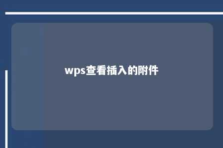 wps查看插入的附件