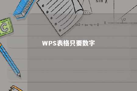 WPS表格只要数字 