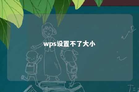 wps设置不了大小 