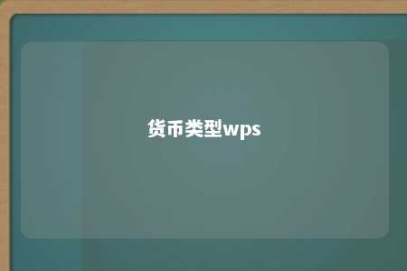 货币类型wps 