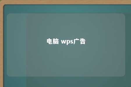 电脑 wps广告 