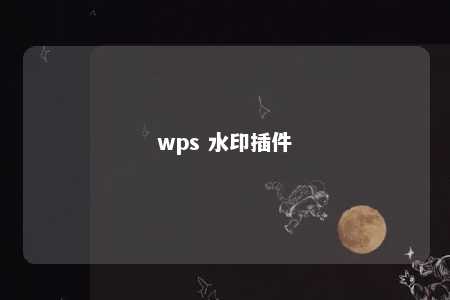 wps 水印插件 