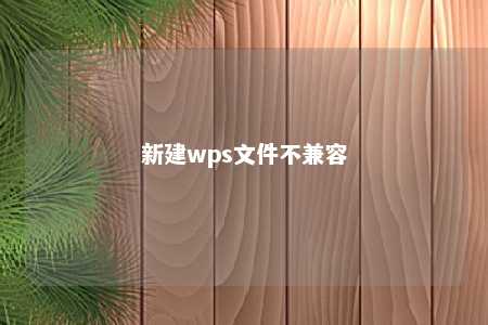 新建wps文件不兼容 