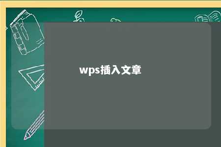 wps插入文章 