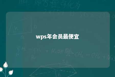 wps年会员最便宜 