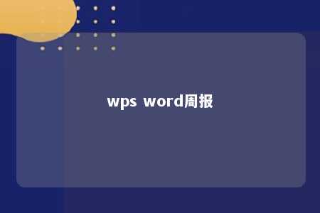 wps word周报