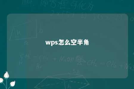 wps怎么空半角 