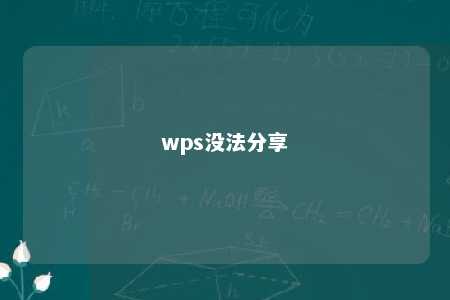 wps没法分享