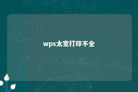 wps太宽打印不全 