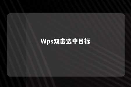 Wps双击选中目标