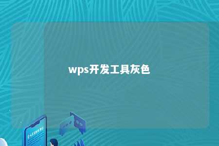 wps开发工具灰色 