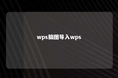 wps脑图导入wps 