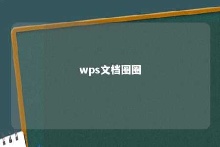 wps文档圈圈