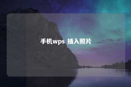 手机wps 插入照片 