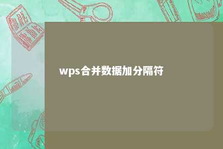 wps合并数据加分隔符 