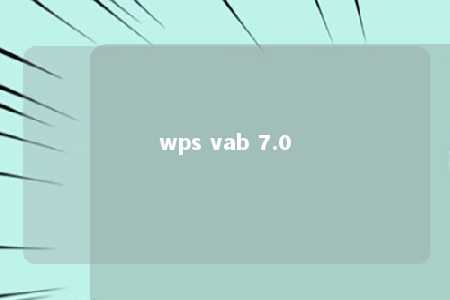 wps vab 7.0