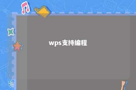 wps支持编程 